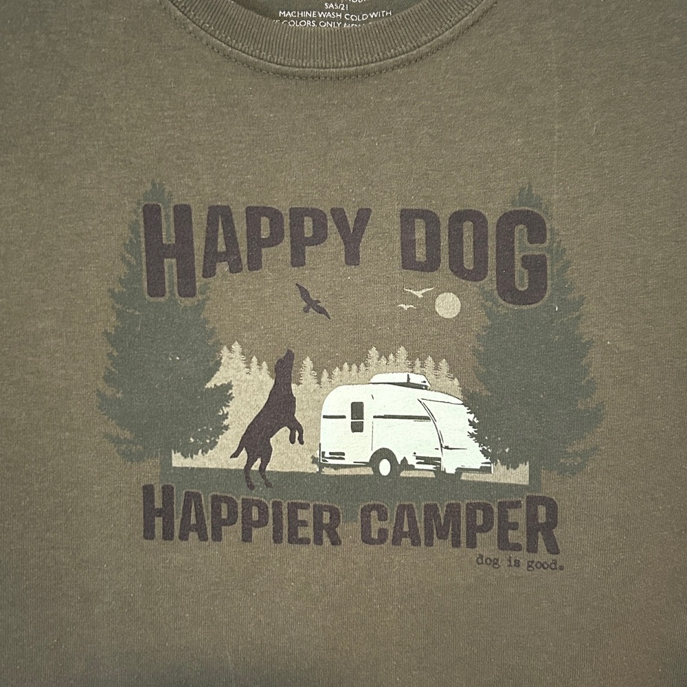 Dog is Good camper tee shirt mens S
